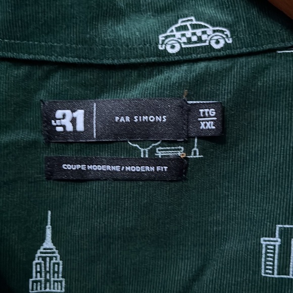 Simons hunter green long sleeve button up shirt size XXL - Picture 2 of 3